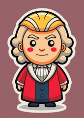 Cute cartoon judge in formal attire.