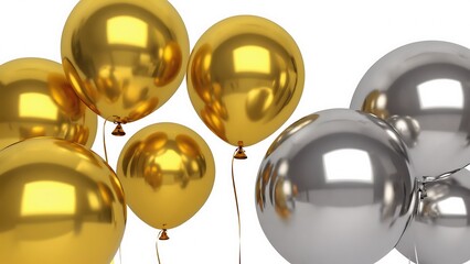 Golden and Silver Balloons