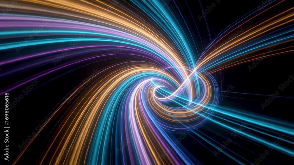 Aufkleber abstract light trails background animation loop futuristic technology motion graphic 4k 100 characte