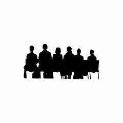 Silhouette of people watching a play in an outdoor theater