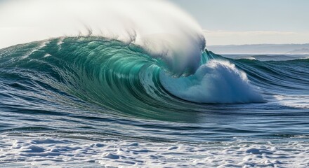 Ocean Wave: Teal Barrel, Dramatic Seascape Photography