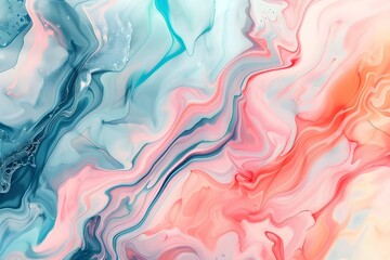 Fototapeta premium Fluid marble ink texture background in elegant pastel tones