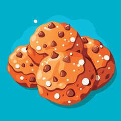 Vector illustration of a Delicious chocolate chip cookies.