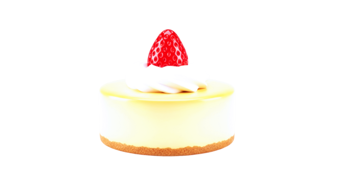 creamy new york cheesecake 3d model perfect for dessert menu mockups, isolated on transparent background
