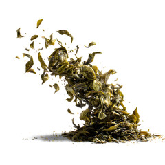 Leaf Green Tea isolated on a transparent background.