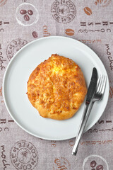 Delicious Cheese Bread on a White Plate