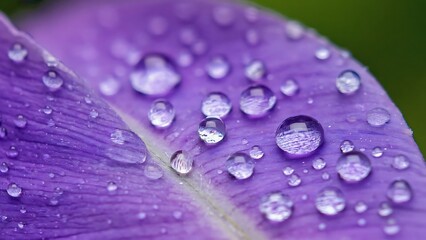 Water drops on a purple petal