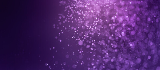 Abstract Purple bokeh defocus glitter blur background.