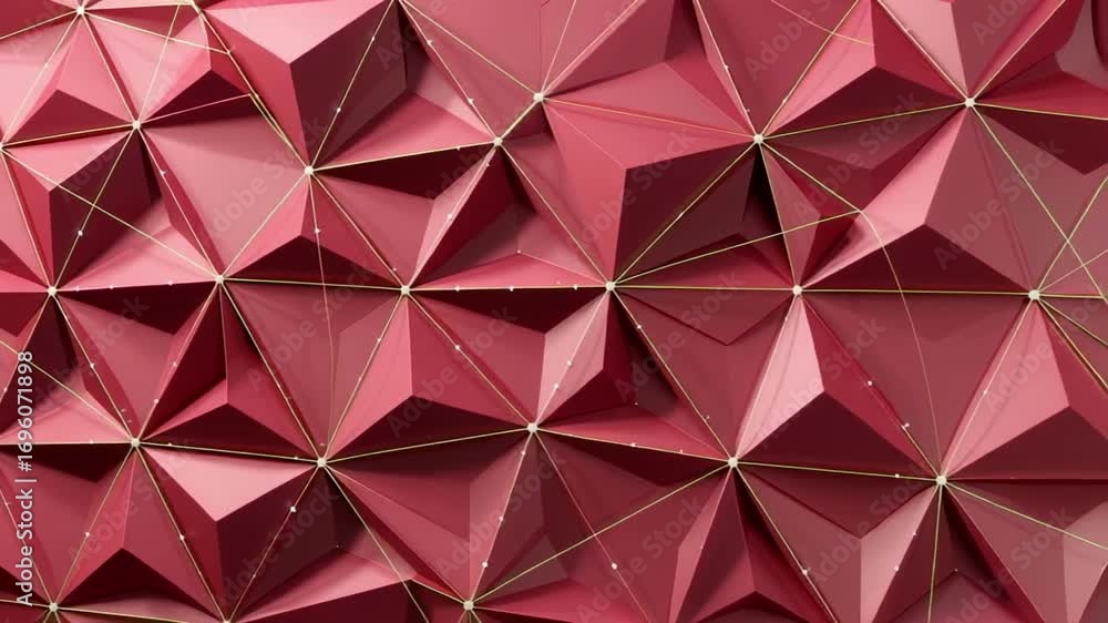 Poster abstract geometric background with triangles and lines in red for design and wallpaper use
