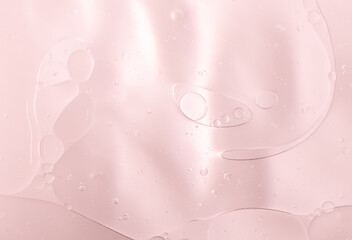 Abstract Pink water bubbles oil background