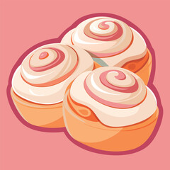 Yummy cinnamon rolls with icing.