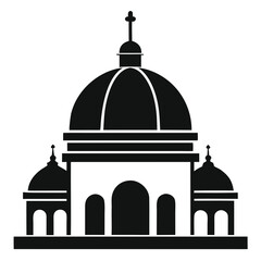 Basilica Dome a simple vector clean black silhouette design white background