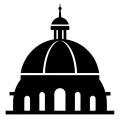 Basilica Dome a simple vector clean black silhouette design white background