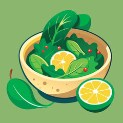 Fresh green salad with lime.