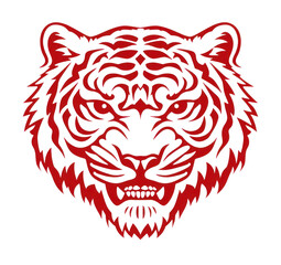 Obraz premium PNG Tiger white logo red.