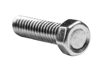 Close-up of a Single Shiny Metallic Bolt on Black Background