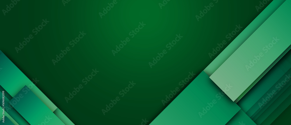 Poster abstract modern green layered background with diagonal geometric shapes and smooth gradient