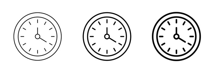 Vector art of clock icon set time symbol watch logo vector illustration of a clock showing the time alarm clock icon