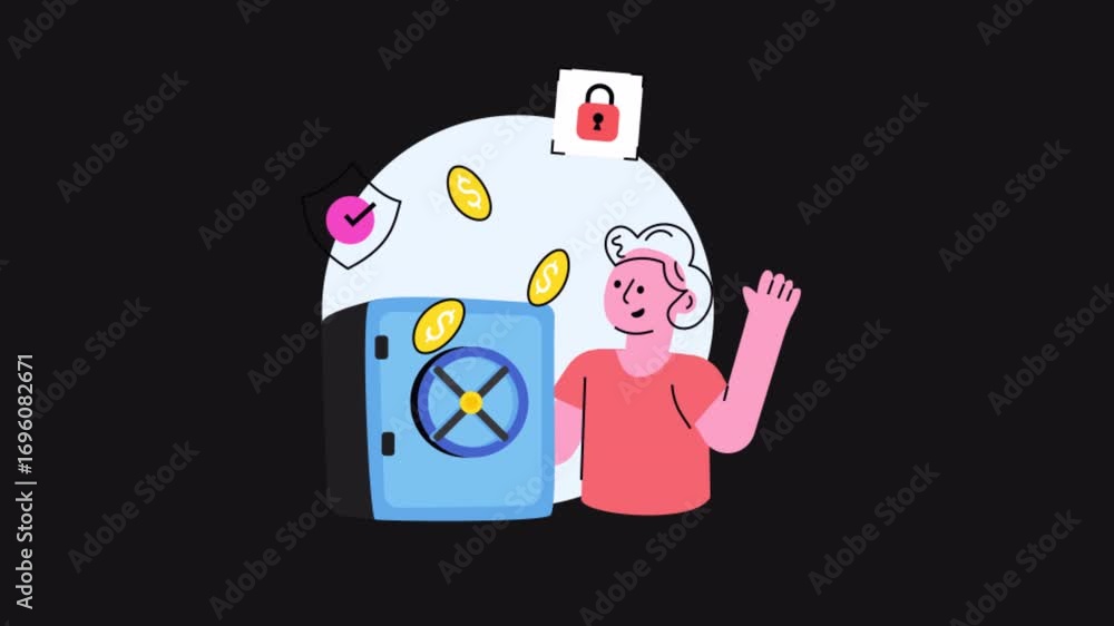Poster money security 2d motion graphics animation alpha channel