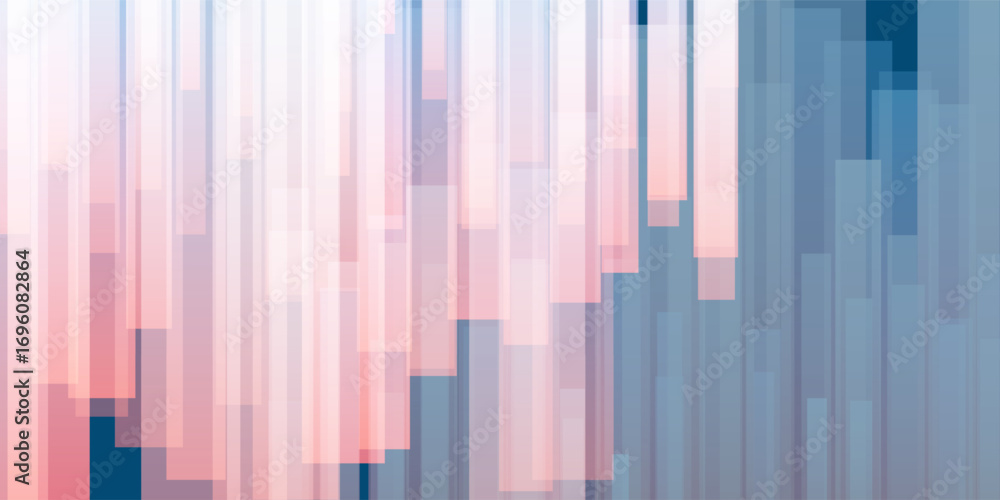 Poster abstract vector background with vertical layers of gradient rectangles, thick lines in soft peach, p