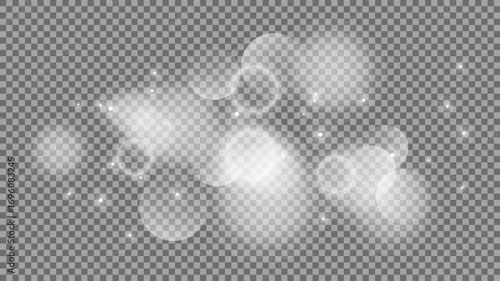 Poster bokeh circles on transparent background