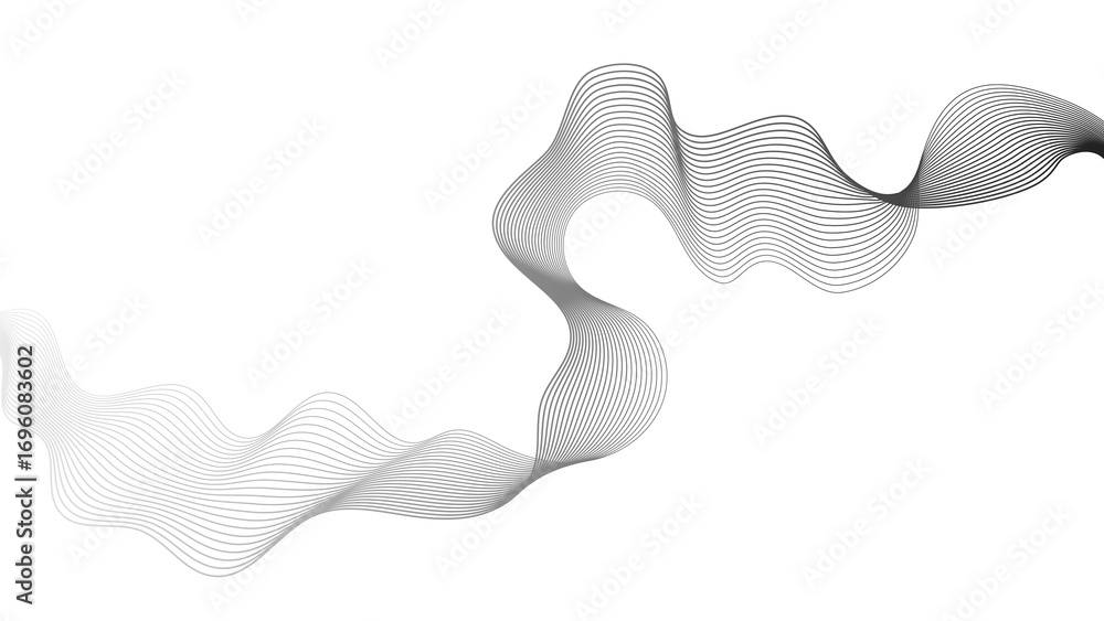 Poster abstract backdrop with grey wave gradient lines
