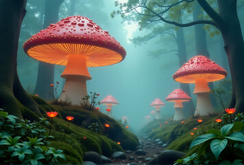 fly agaric mushrooms
