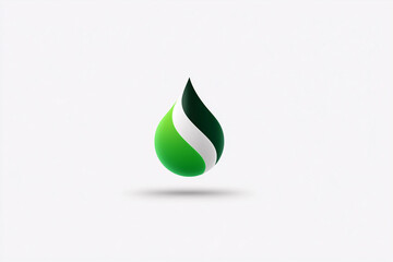 Single pipette dispensing green drop in minimalist style science laboratory graphic design clean environment close-up view