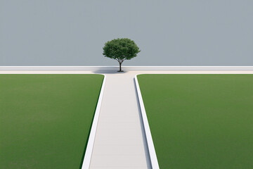 Aerial view of a minimalist urban park cityscape landscape photography tranquil environment modern design