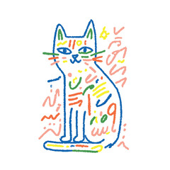 Doodle of a cat, isolated