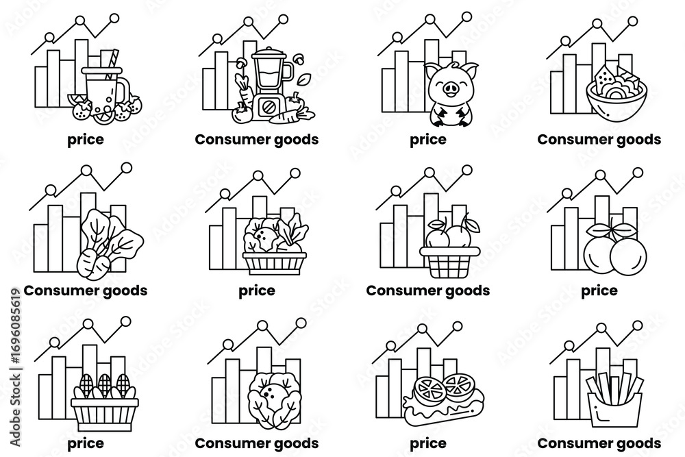 Poster the image is a collection of different food items and their corresponding prices