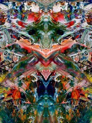 Abstract art background . Hand painting artwork on canvas .