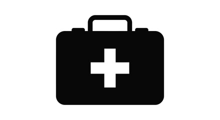 a medical bag icon with white cross symbol