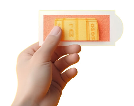 PNG Ticket holding hand text.