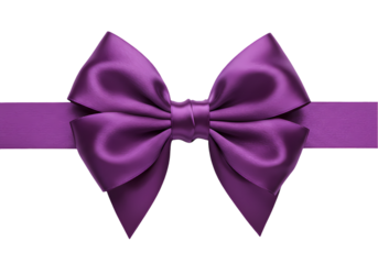 Elegant Purple Satin Ribbon Bow isolated on transparent background