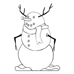 snowman reinder lineart