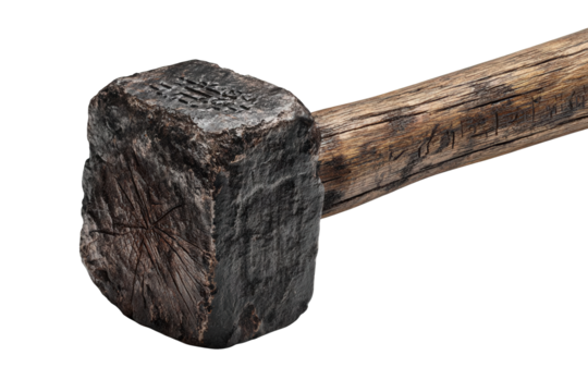 Closeup of a Blacksmiths Hammer with Detailed Texture