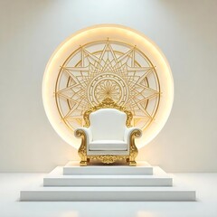 Luxurious golden light feature and chair high resolution image