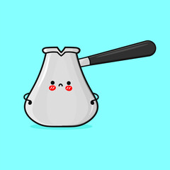 Cute coffee pot character illustration