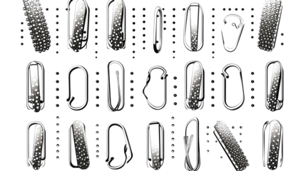 halftone stipple elements set on white background