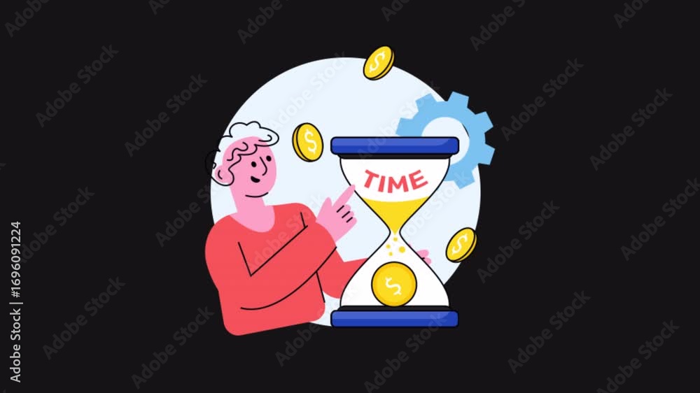 Poster time is money 2d motion graphics animation alpha channel