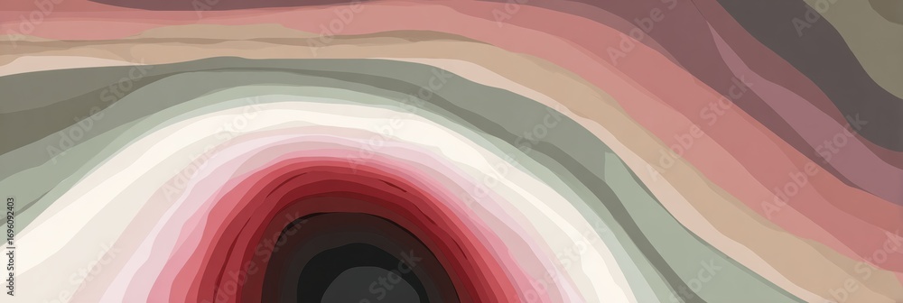 Poster Abstract Concentric Shapes Featuring Various Colors With a Central Dark Circle Creating a Modern Artistic Design Background