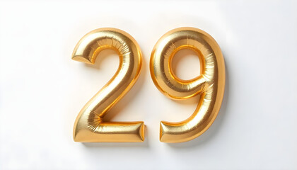 29 Number air inflatable balloon isolated on white background
