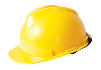 Isolated yellow safety helmet on white background with clipping path.