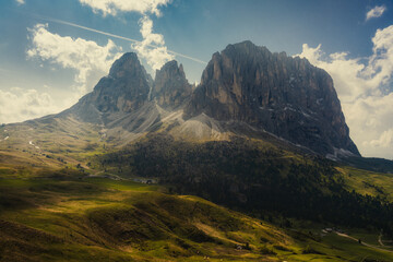 panoramic view of mountain landscape in the morning