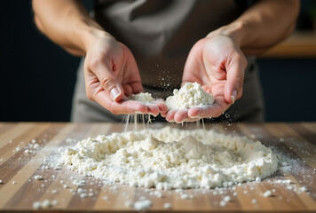 woman preparing dough
