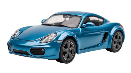 Fototapeta premium Blue sports car toy isolated on transparent background
