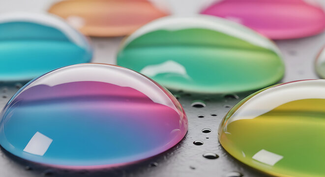 A captivating abstract video of floating, iridescent jelly blobs.