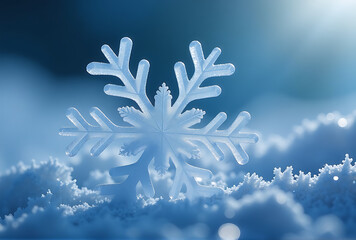 snowflake on blue background