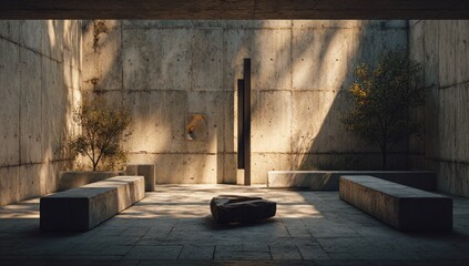 Fototapeta premium Modern concrete interior space